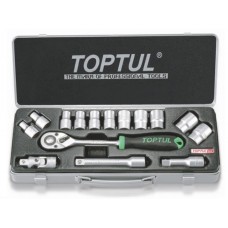 Набор головок 1/2" 8-24мм 6гр. 15пр. метал.кейс PROLINE TOPTUL (GCAD1502)