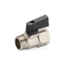 Кран шаровый MINI 1/2" нар.-вн. черная ручка General Fittings