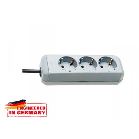 Удлинитель 1.5м (3 роз., 3.3кВт, с/з, ПВС) светло-серый Brennenstuhl Eco-Line (провод 3х1,5мм2; сила тока 16А; с/з - с заземляющим контактом)