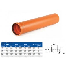 Труба канализационная наружная НПВХ SN2 160х3,2х2000 (ХЕМКОР)