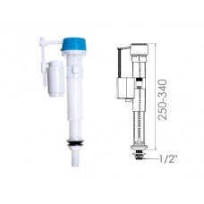 Поплавочный клапан нижней подачи воды, 1/2, пл. резьба, NOVA