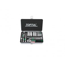 Набор головок 1/4" 4-13мм 6гр. 18 пр. метал. кейс  TOPTUL (GCAD1822)