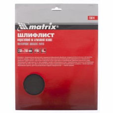 Шлифлист на бумажной основе, P 600, 230 х 280 мм, 10 шт, водостойкий. MATRIX