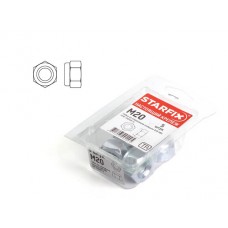 Гайка М10 со стопорным кольцом, цинк, кл.пр. 5.8, DIN 985 (30 шт в пласт. конт.) STARFIX