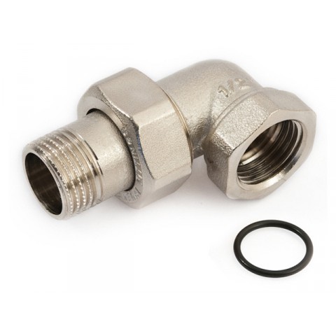 Американка угловая вн.-нар. 1/2" с уплотнительным кольцом никелир. General Fittings