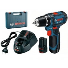 Аккум. дрель-шуруповерт BOSCH GSR 12V-15 в чем. (12.0 В, 2 акк., 2.0 А/ч Li-Ion, 2 скор., 30 Нм, шурупы до 7 мм)