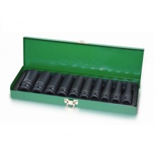 Набор головок ударн. 1/2" 10-24мм 6гр. 10шт. глубокие TOPTUL (GDAD1002)