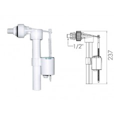 Поплавочный клапан  боковой подачи воды, 1/2, пл. резьба, NOVA