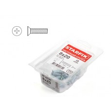 Винт М4х16 мм потай. головка, цинк, кл.пр. 5.8, DIN 965 (300 шт в пласт. конт.) STARFIX