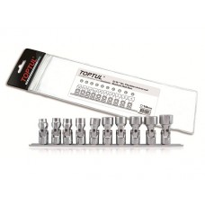 Набор головок 3/8" 10-19мм шарнирных 10предм. на подвесе TOPTUL (GAAG1004)